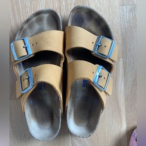 Yellow-orange Arizona Birkenstocks